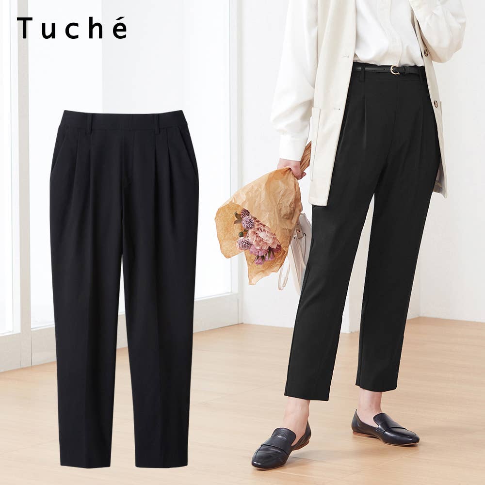 【テーパード・定番】レーヨン混レギンスパンツ